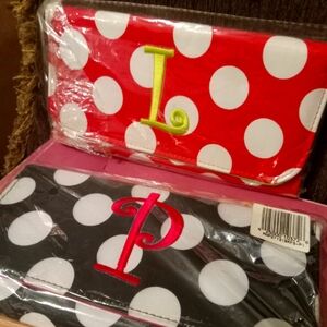 Red and Black Polka Dot Wallet Set